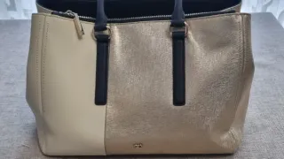 Bolso Purificación García Beige y Dorado