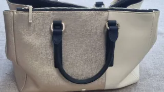 Bolso Purificación García Beige y Dorado