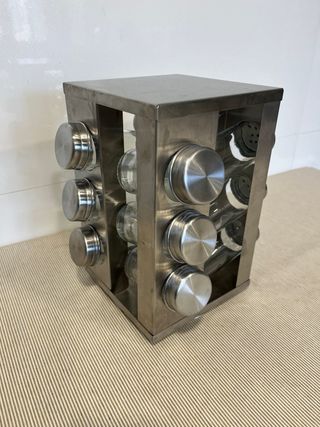 Especiero Giratorio Metálico con Frascos