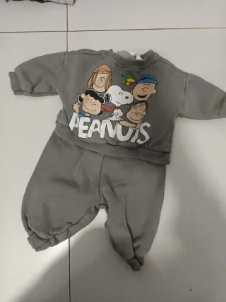 Chándal bebé Peanuts gris