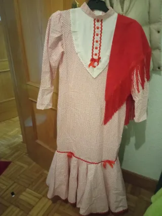 Traje Chulapa Flamenco Rojo y Blanco
