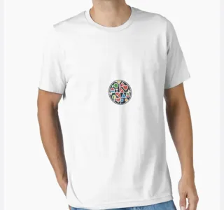 T-shirt bianca con stampa astratta