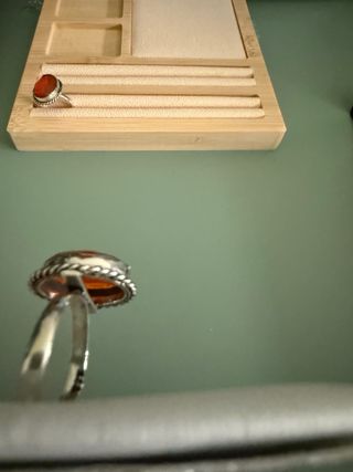 Anillo Plata 925 con Ámbar Naranja