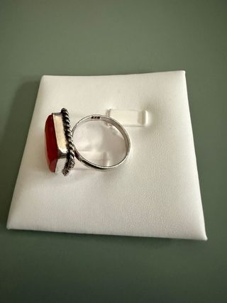 Anillo Plata 925 con Ámbar Naranja