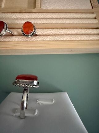 Anillo Plata 925 con Ámbar Naranja