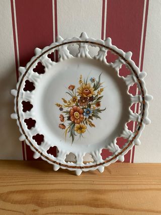 Plato decorativo porcelana flores