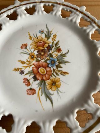 Plato decorativo porcelana flores