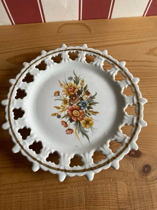 Plato decorativo porcelana flores