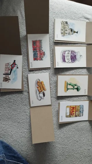 Mini postales ilustraciones Madrid