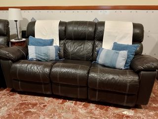 Sofá reclinable de piel + sillon
