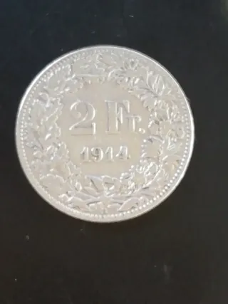 Moneda 2 Francos Suizos 1914 B