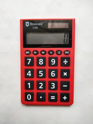 Calculadora Electrónica Bismark C-50 Roja
