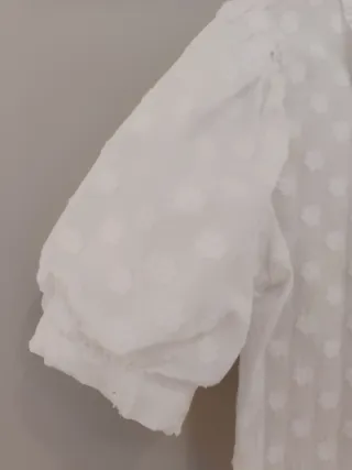 Blusa Zara Blanca Lunares Volantes