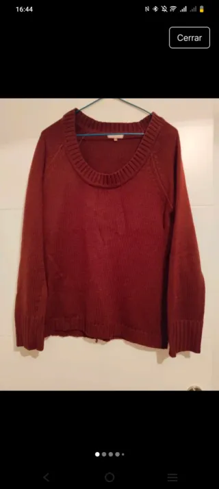 Jersey burdeos cuello redondo