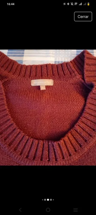 Jersey burdeos cuello redondo