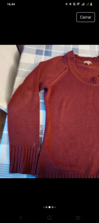 Jersey burdeos cuello redondo