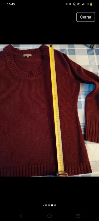 Jersey burdeos cuello redondo
