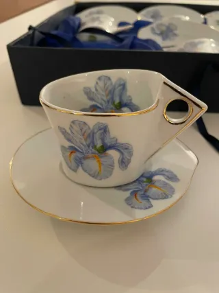 Set 6 Tazzine Caffè Porcellana Iris