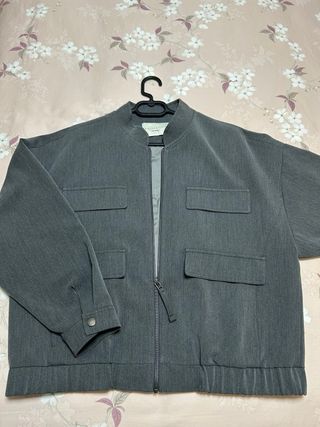 Chaqueta Bomber Gris Oscuro