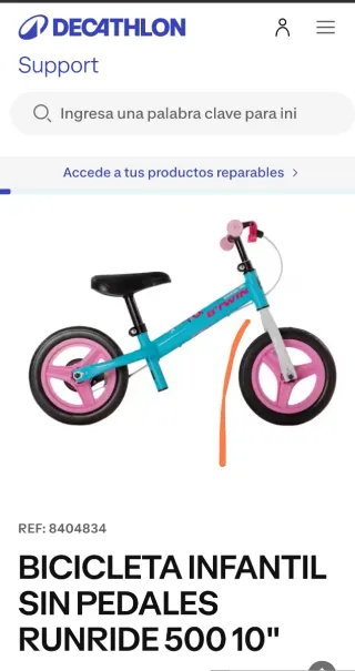 Bicicleta infantil sin pedales 10