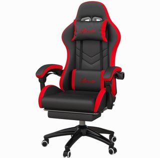 Silla Gaming Cuero Sintético Negra/Roja