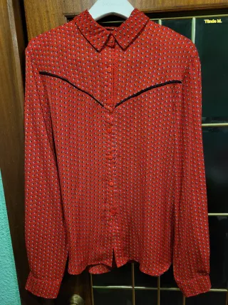 Camisa Estampada Mujer Manga Larga Talla L