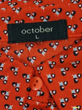 Camisa Estampada Mujer Manga Larga Talla L