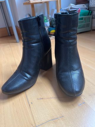 Botines tacón negros talla 37