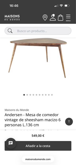 Mesa de centro vintage Sheesham macizo