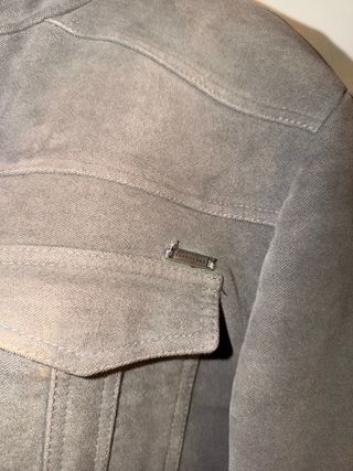 Giacca uomo cotone sportiva grigia con toppe