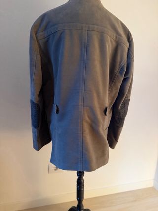 Giacca uomo cotone sportiva grigia con toppe