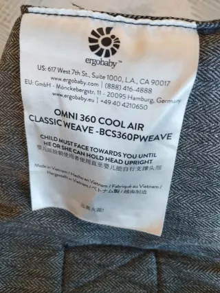Mochila Ergobaby Omni 360 Cool Air Gris