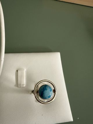 Anillo Plata 925 Ágata Azul