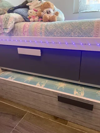 Cama nido madera blanca y gris