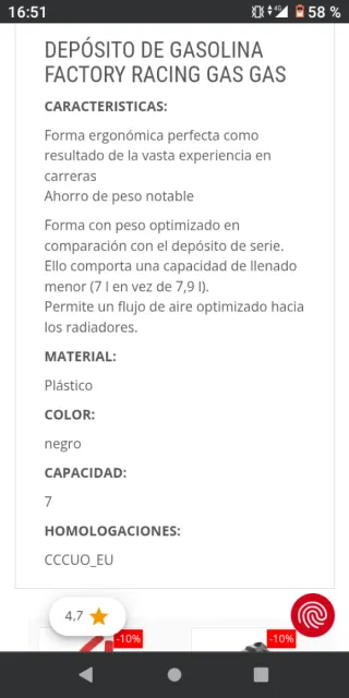 Depósito Gasolina Gas Gas EC 350 F (2024-25)