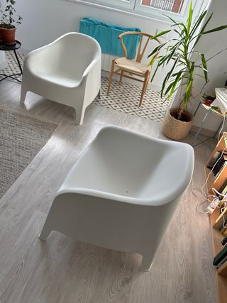 Sillón blanco ikea skarpo plástico terraza/jardín