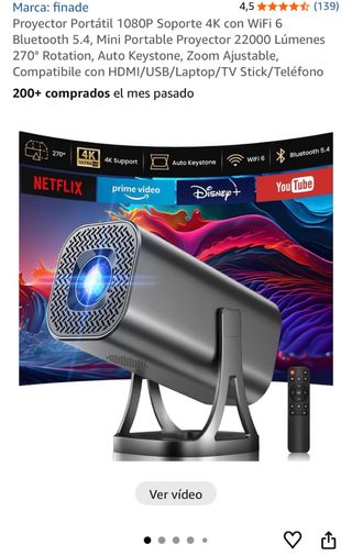 Proyector Portátil 4K WiFi 6