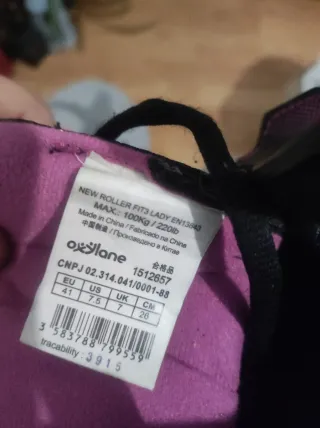 Patines Oxelo Negro/Rosa Talla 41