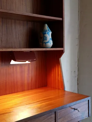 Escritorio estantería nogal - Vintage 60s