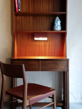 Escritorio estantería nogal - Vintage 60s