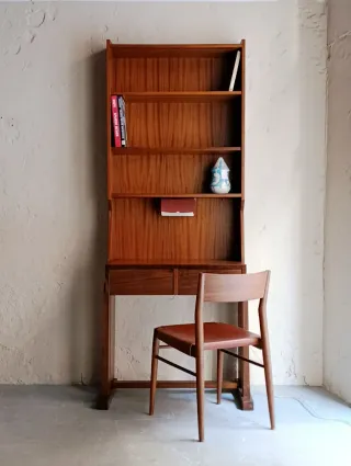 Escritorio estantería nogal - Vintage 60s