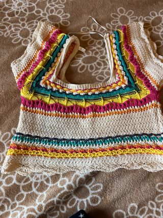 Crop top crochet talla M Zara