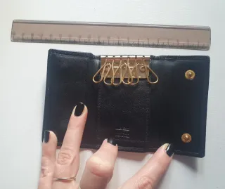 Portachiavi Lancetti Vera Pelle Nero