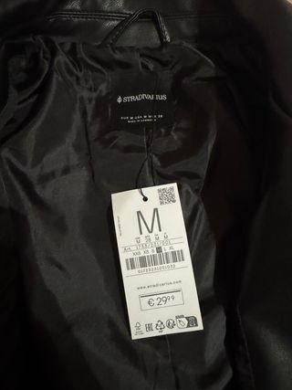 Chaqueta cuero negra Talla M completamente nueva