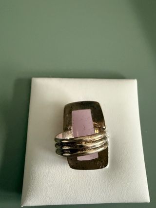 Anillo Plata 925 Cuarzo Rosa