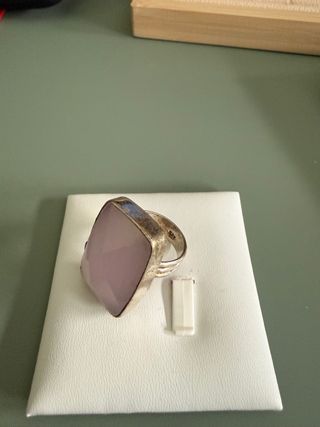 Anillo Plata 925 Cuarzo Rosa