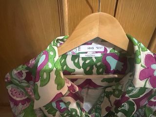 Vestido estampado verde y morado