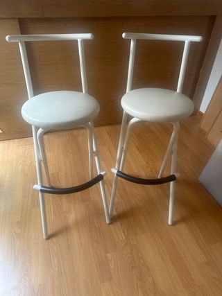 Taburetes altos con respaldo (2 unidades)