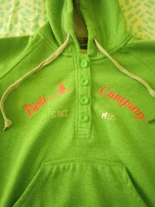 Felpa Best Company con cappuccio verde
