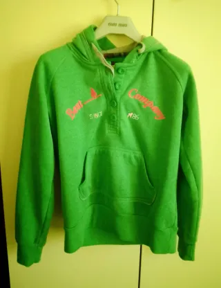 Felpa Best Company con cappuccio verde